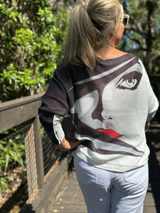 Long Sleeve Knit Sweater Red Lipstick - MADE IN ITALY