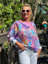 Load image into Gallery viewer, Long Sleeve Knit Sweater Aquarelle Garden - MADE IN ITALY
