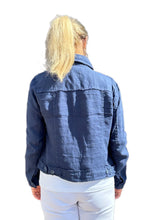 Load image into Gallery viewer, Long-Sleeve Linen Jacket Navy
