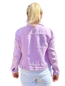 Long-Sleeve Linen Jacket Lilac