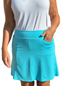17" Pull-on Skort with UPF50+ Clear Turquoise