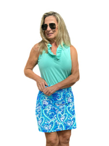 Pull-on Zip Skort with UPF50+ Blue Hearts