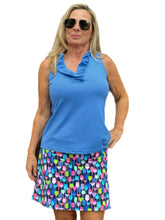 Load image into Gallery viewer, Pull-on Zip Skort with UPF50+ Martini Blue
