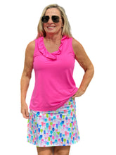 Load image into Gallery viewer, Ruffle-Neck Top with UPF50+ Bright Hot Pink
