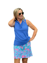 Load image into Gallery viewer, Ruffle-Neck Top with UPF50+ Bright Periwinkle
