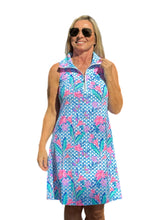 Load image into Gallery viewer, Zipper Swing Dress with UPF50+ Pink Lillies
