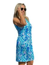Load image into Gallery viewer, Classic Shift Dress with UPF50+ Blue Hearts
