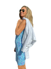 Load image into Gallery viewer, Classic Shift Dress with UPF50+ Blue Zebra
