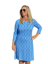 Load image into Gallery viewer, Travel Dress Spring/Summer with UPF50+ Blue Waves
