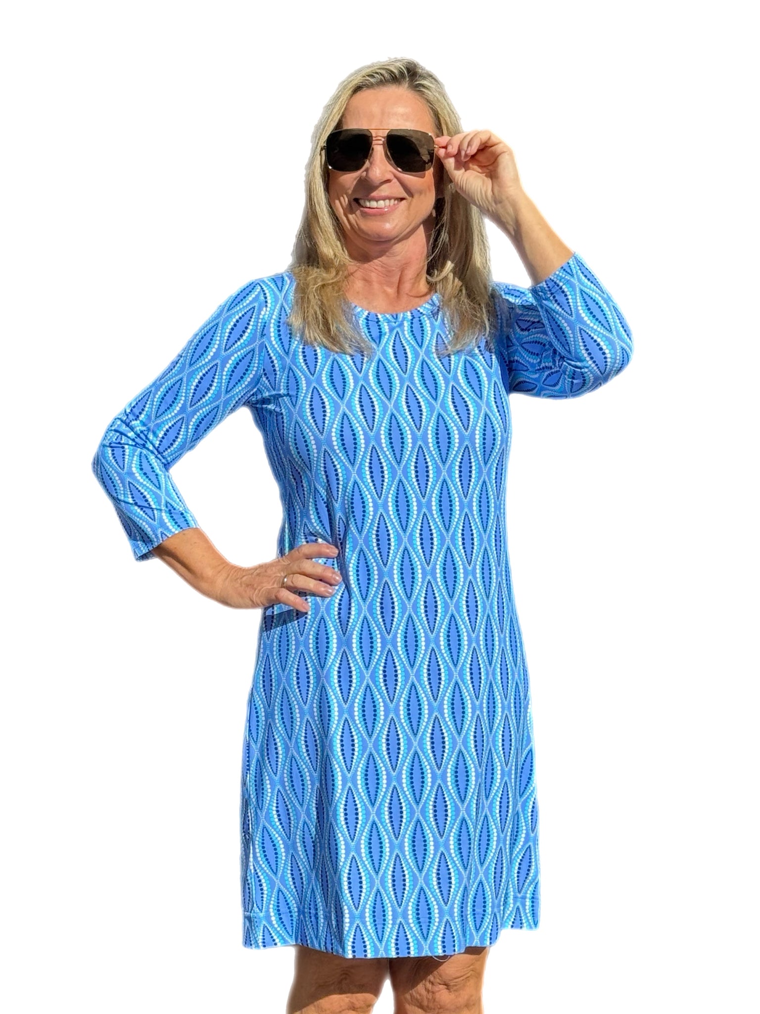 Lulu-B Travel Dress Spring/Summer With UPF50+ Blue Waves – Back Of The ...