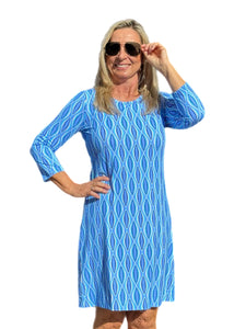 Travel Dress Spring/Summer with UPF50+ Blue Waves