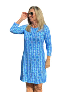 Travel Dress Spring/Summer with UPF50+ Blue Waves