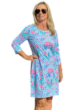 Load image into Gallery viewer, Travel Dress Spring/Summer with UPF50+ Pink Lillies
