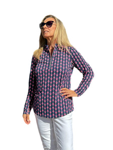 High Zip-Neck Long Sleeve Top with UPF50+ Martinis