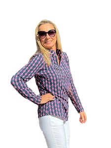 High Zip-Neck Long Sleeve Top with UPF50+ Martinis