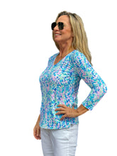 Load image into Gallery viewer, V-Neck Top with UPF50+ Confetti Pastel
