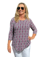 Load image into Gallery viewer, Asymmetrical Hemline Top with UPF50+ Black Waves

