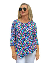 Load image into Gallery viewer, Asymmetrical Hemline Top with UPF50+ Martini Blue
