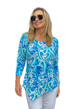 Load image into Gallery viewer, Asymmetrical Hemline Top with UPF50+ Blue Hearts
