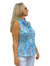 Load image into Gallery viewer, Ruffle-Neck Top with UPF50+ Confetti Pastel
