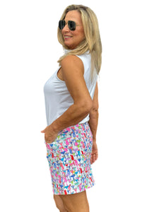 15" Pull-On Fun Skort with UPF50+ Cocktail White