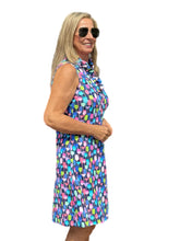 Load image into Gallery viewer, Ruffle-Neck Dress with UPF50+ Martini Blue
