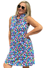 Load image into Gallery viewer, Ruffle-Neck Dress with UPF50+ Martini Blue
