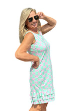 Load image into Gallery viewer, Sleeveless Dress with Ruffles with UPF50+ Mint Medallion
