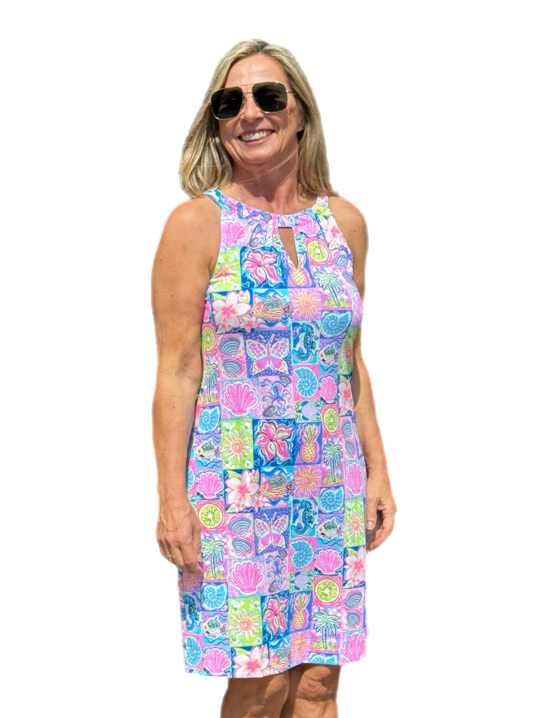 Keyhole Sleeveless Dress with UPF50+ Island Dream