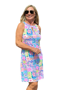 Keyhole Sleeveless Dress with UPF50+ Island Dream