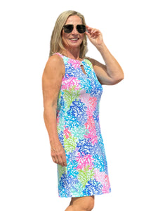 Keyhole Sleeveless Dress with UPF50+ Bright Corals