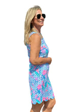 Load image into Gallery viewer, Scalloped-Neck and -Hem Sleeveless Dress with UPF50+ Pink Lillies
