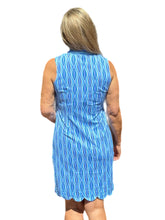 Load image into Gallery viewer, Scalloped-Neck and -Hem Sleeveless Dress with UPF50+ Blue Waves
