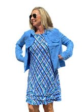 Load image into Gallery viewer, Long-Sleeve Linen Jacket Bright Periwinkle
