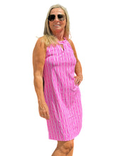 Load image into Gallery viewer, Keyhole Sleeveless Dress with UPF50+ Pink Waves
