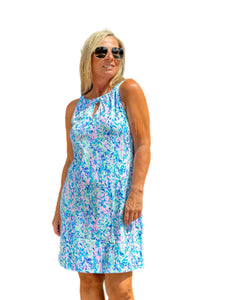 Keyhole Sleeveless Dress with UPF50+ Confetti Pastel