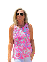 Load image into Gallery viewer, Cut-out Sleeveless Top with UPF50+ Pink Hearts
