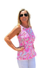 Load image into Gallery viewer, Cut-out Sleeveless Top with UPF50+ Pink Hearts
