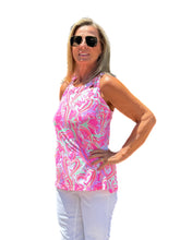 Load image into Gallery viewer, Cut-out Sleeveless Top with UPF50+ Pink Hearts
