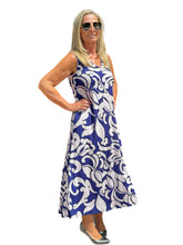 Load image into Gallery viewer, A-Line Maxi Dress with Pockets Purple Blue
