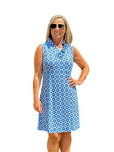 Load image into Gallery viewer, Ruffled V-Neck Dress Blue Shades
