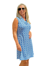 Load image into Gallery viewer, Ruffled V-Neck Dress Blue Shades
