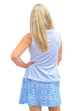 Load image into Gallery viewer, Flowy Skort with Side-Pockets Blue Flower Petals
