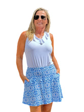 Load image into Gallery viewer, Flowy Skort with Side-Pockets Blue Flower Petals
