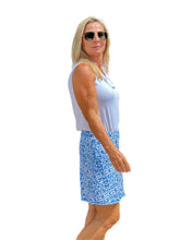 Load image into Gallery viewer, Flowy Skort with Side-Pockets Blue Flower Petals
