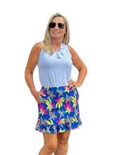 Load image into Gallery viewer, Skort with Ruffled Hem Royal Flowers
