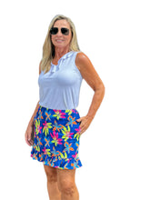 Load image into Gallery viewer, Skort with Ruffled Hem Royal Flowers
