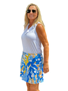 Flowy Skort with Side-Pockets Watercolors