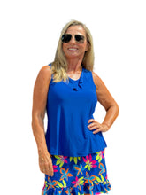 Load image into Gallery viewer, Ruffled V-Neck Sleeveless Top Royal Blue
