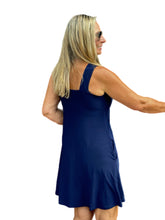 Load image into Gallery viewer, Sleeveless V-Neck Dress with Pockets Navy
